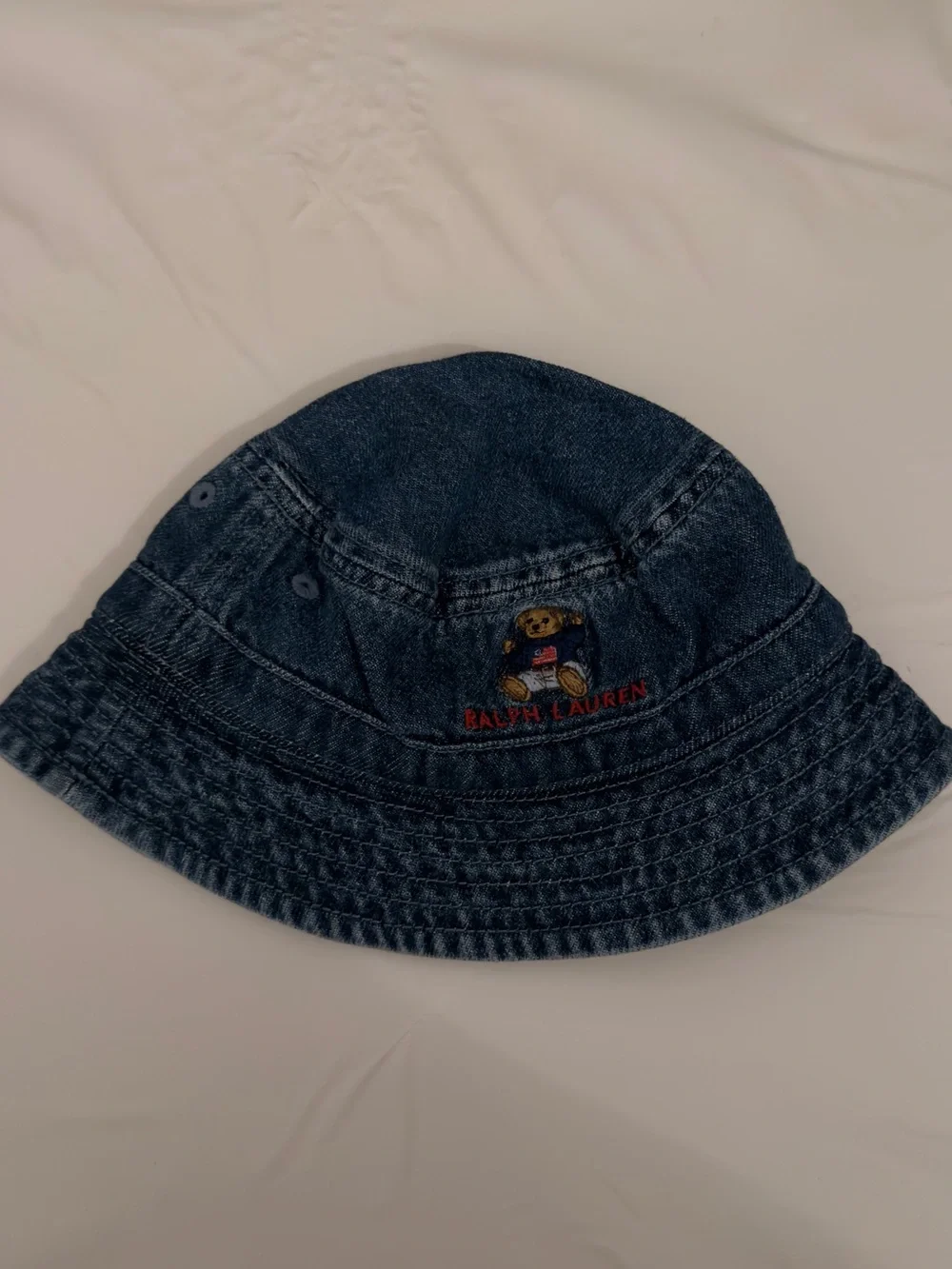 Ralph Lauren Navy Denim Kids Polo Bear Bucket Hat